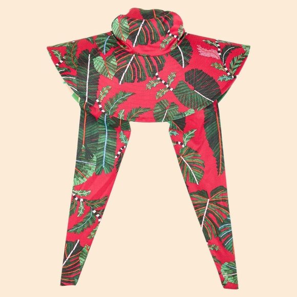 Farm Rio Tropical Groove Exotic Leaves Monstera Floral Reversible Foldable Hat - Picture 1 of 4